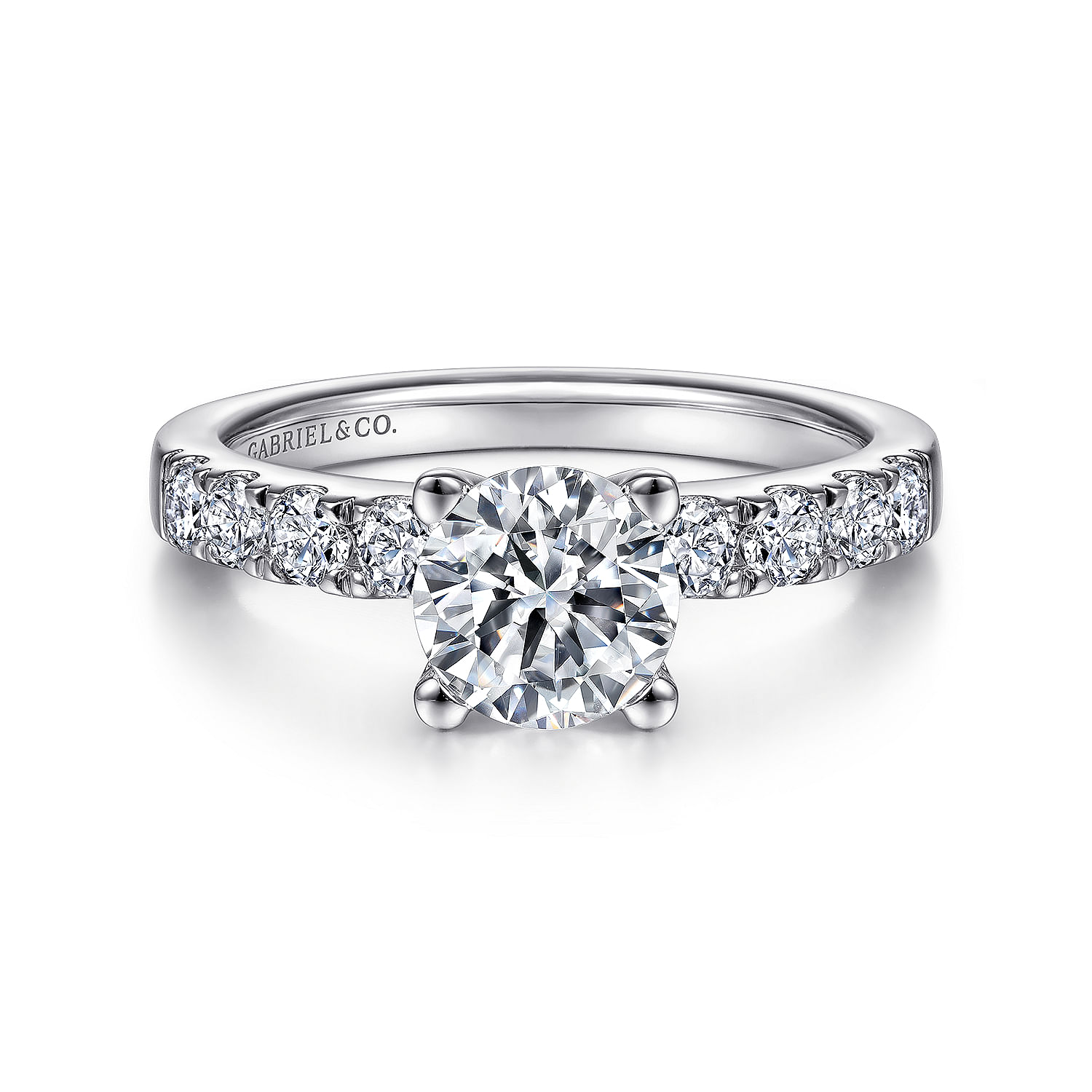 Wyatt - 14K White Gold Round Diamond Engagement Ring