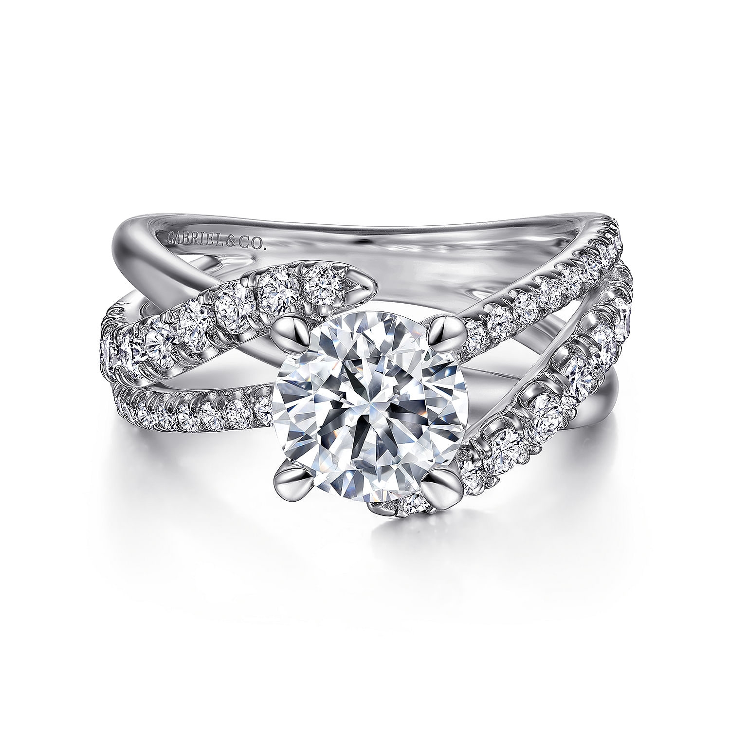 Zaira - 14K White Gold Round Diamond Engagement Ring