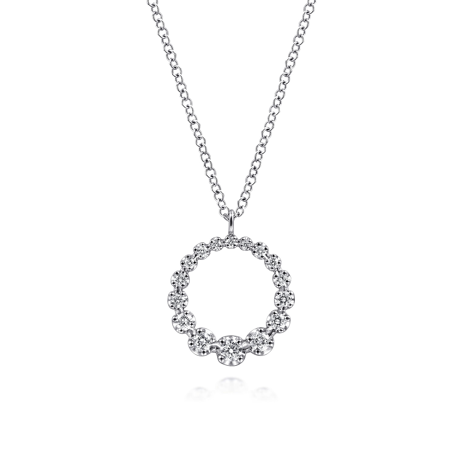 14K White Gold Open Circle Diamond Drop Earrings | Shop 14k White Gold ...