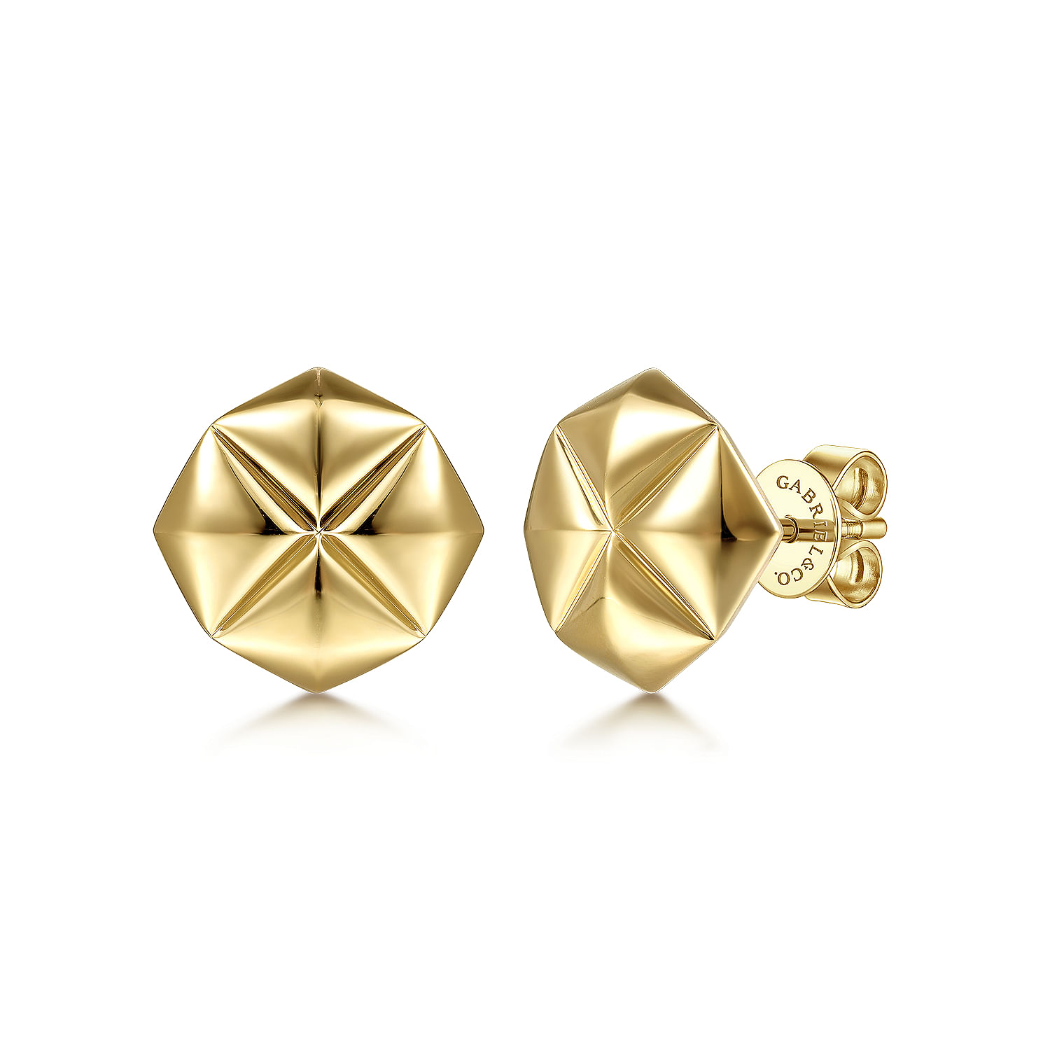 14K Yellow Gold Floral Stud Earrings