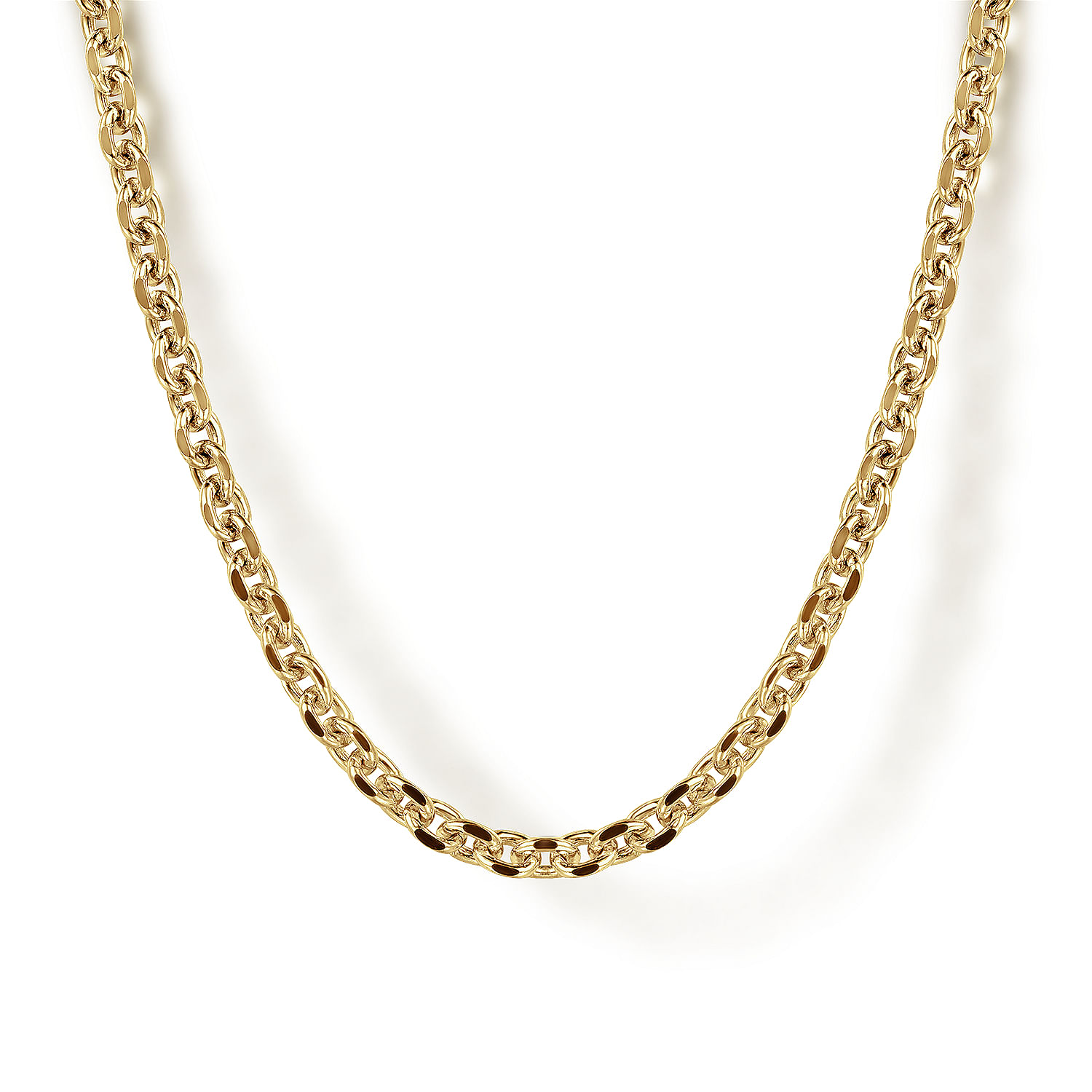 22 Inch 14K Yellow Gold Mens Link Chain Necklace