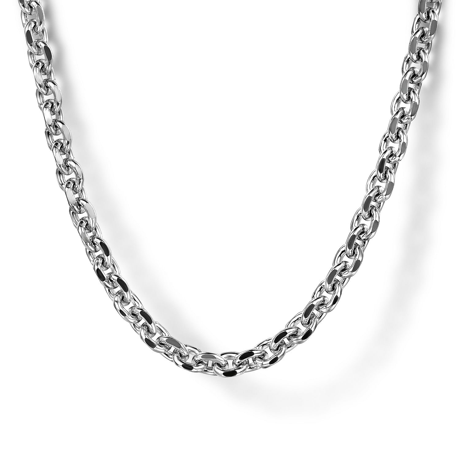 22 Inch 925 Sterling Silver Mens Link Chain Necklace 