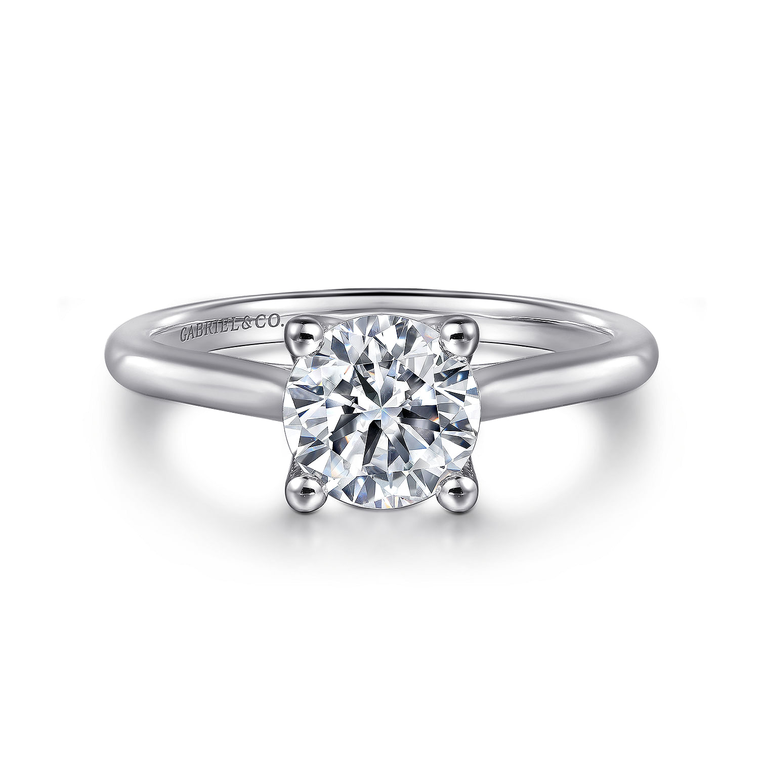 Ailis - 14K White Gold Round Diamond Engagement Ring