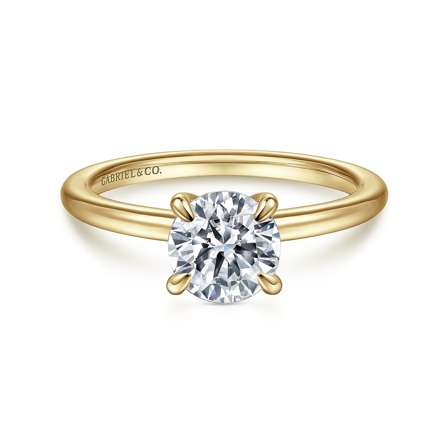 Ali - 14K Yellow Gold Round Diamond Engagement Ring
