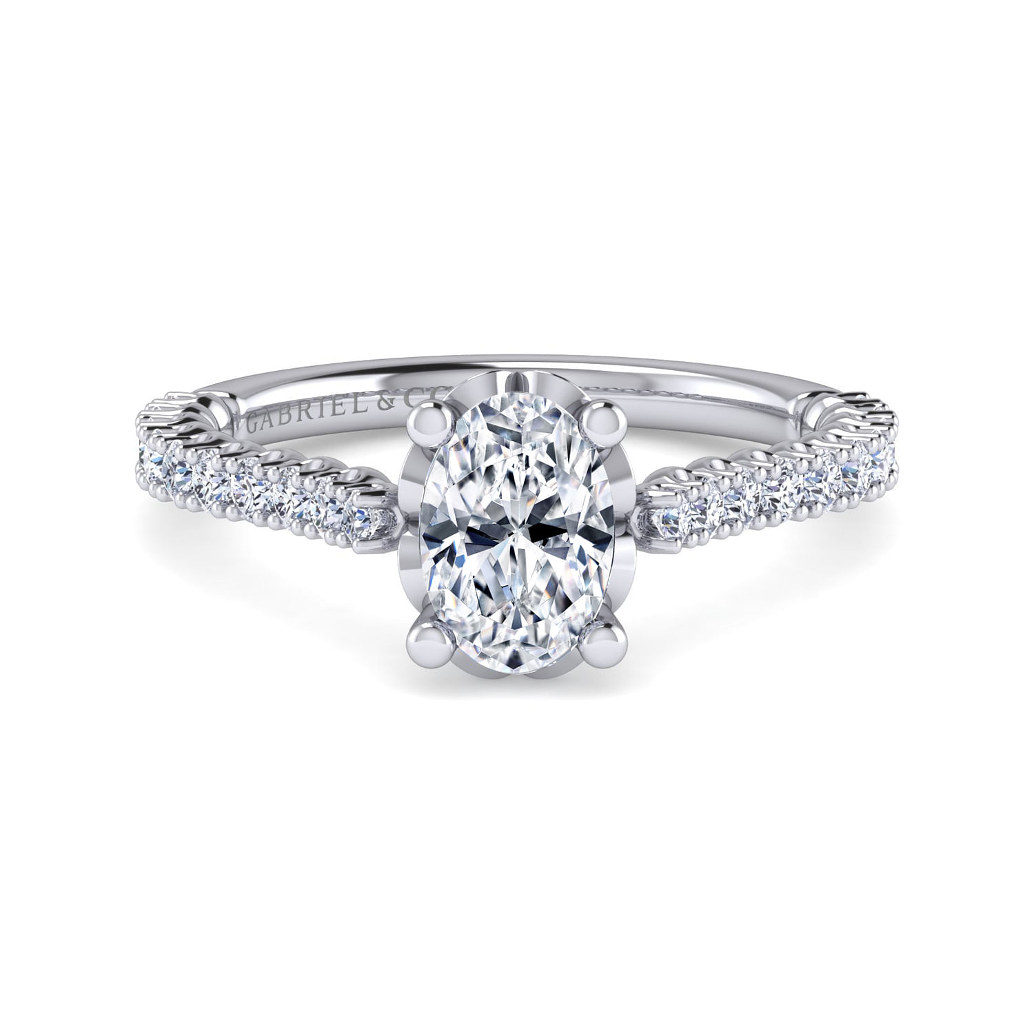Angelina - Platinum Oval Diamond Engagement Ring