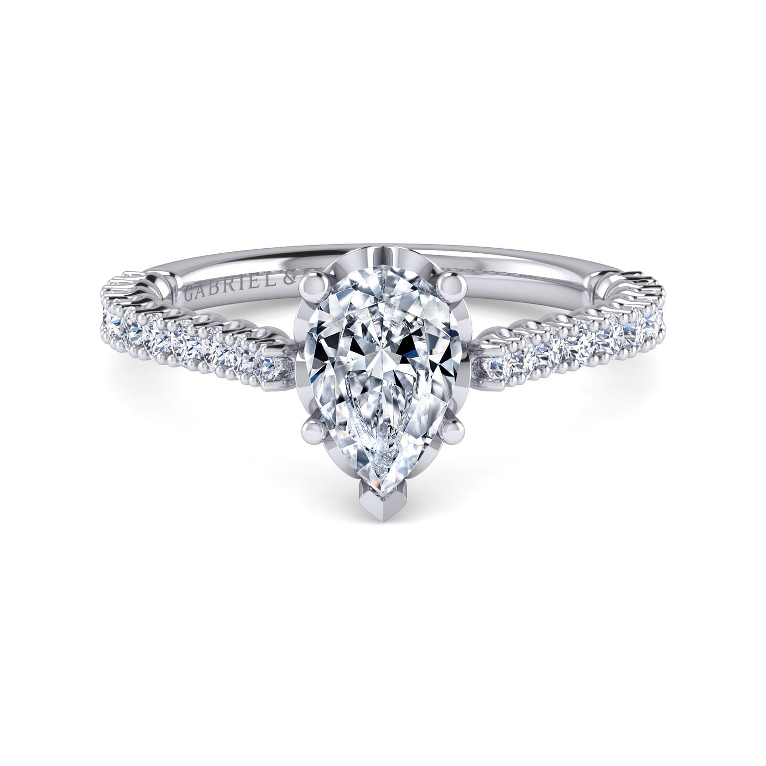 Angelina - Platinum Pear Shape Diamond Engagement Ring
