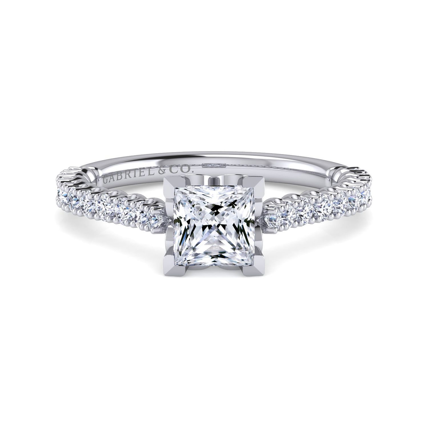 Angelina - Platinum Princess Cut Diamond Engagement Ring