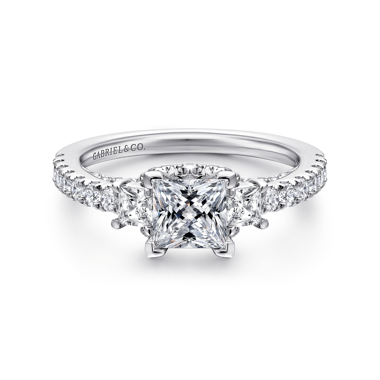 Arnica - 14K White Gold Princess Cut Diamond Engagement Ring