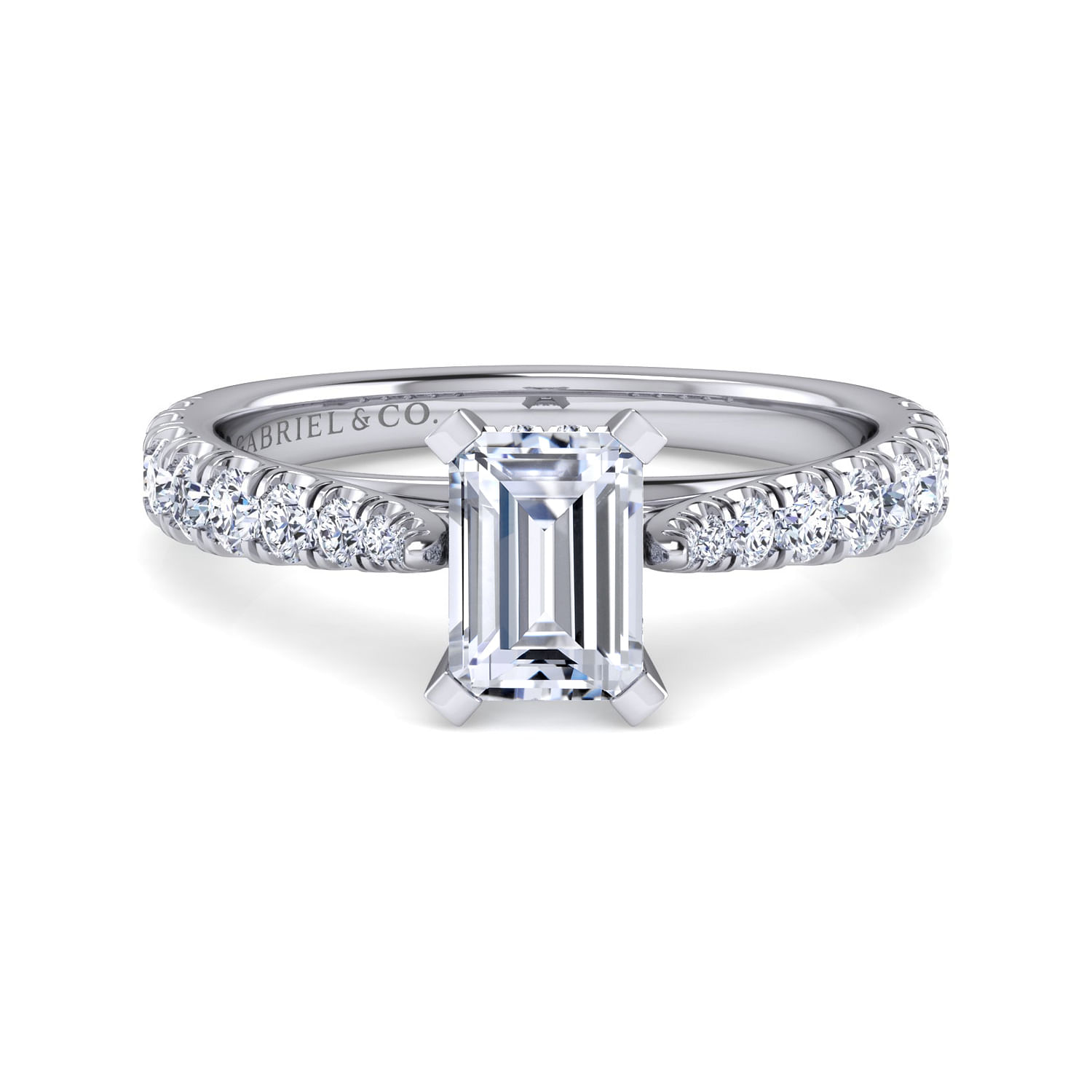 Avery - 14K White Gold Emerald Cut Diamond Engagement Ring
