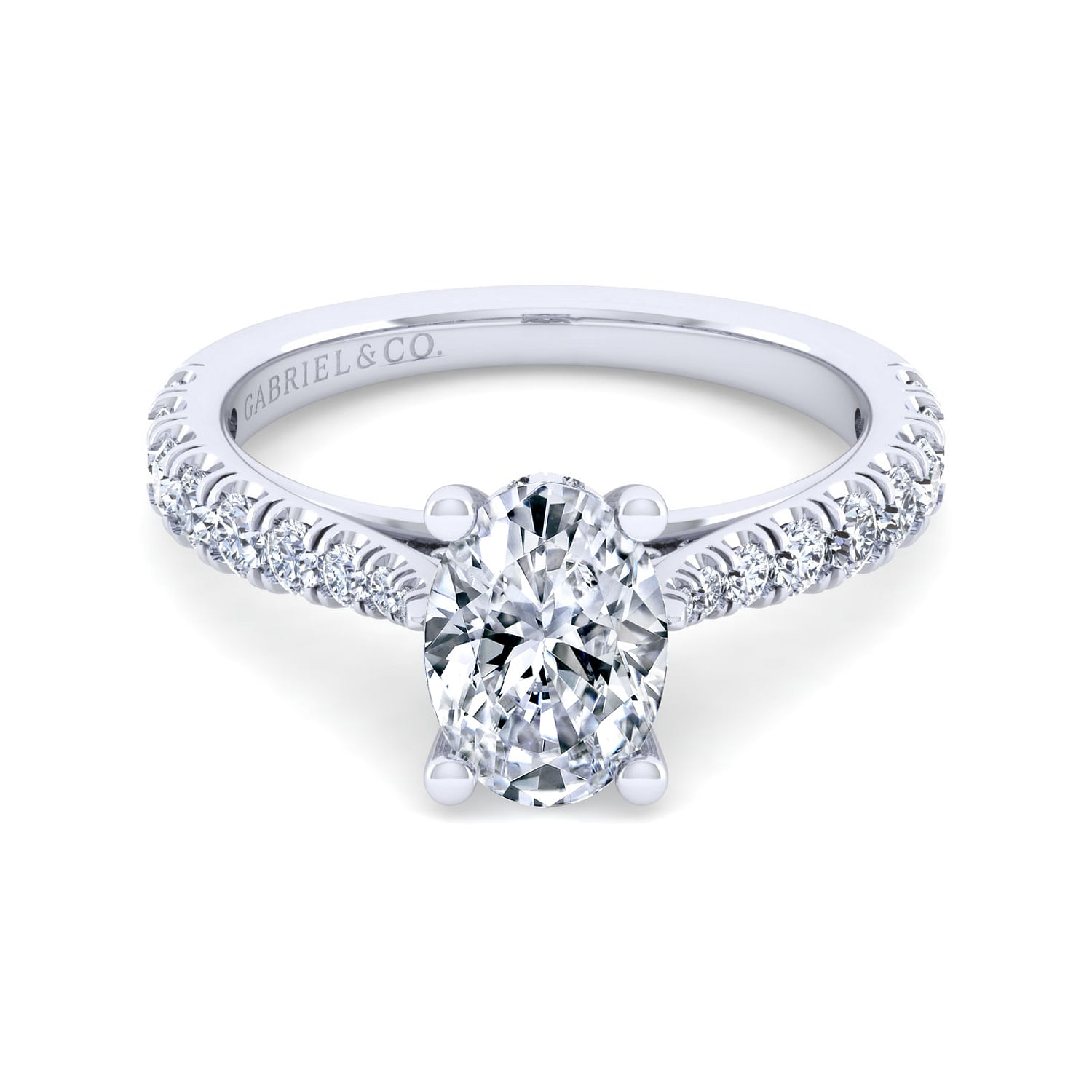Avery - 14K White Gold Oval Diamond Engagement Ring