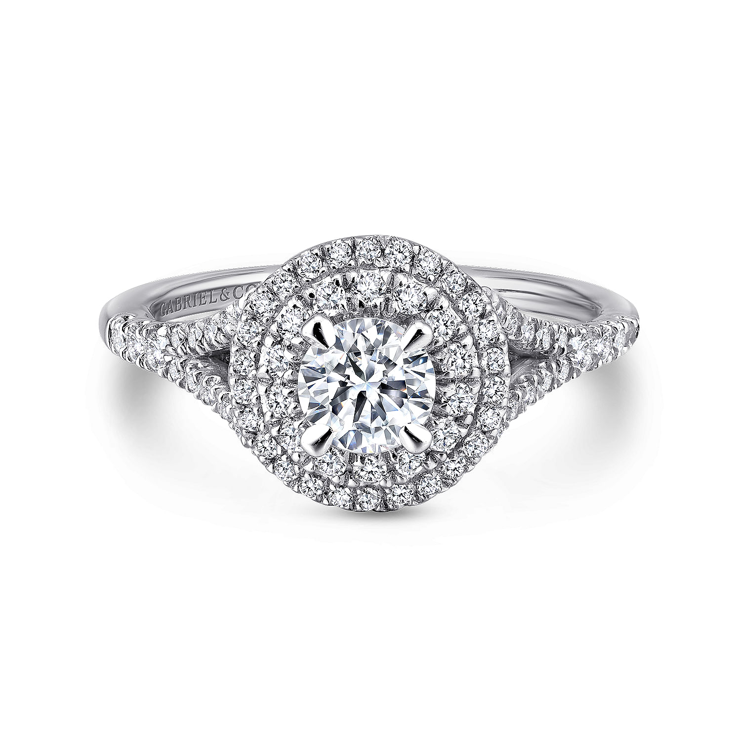 Bellezza - 14K White Gold Round Diamond Engagement Ring