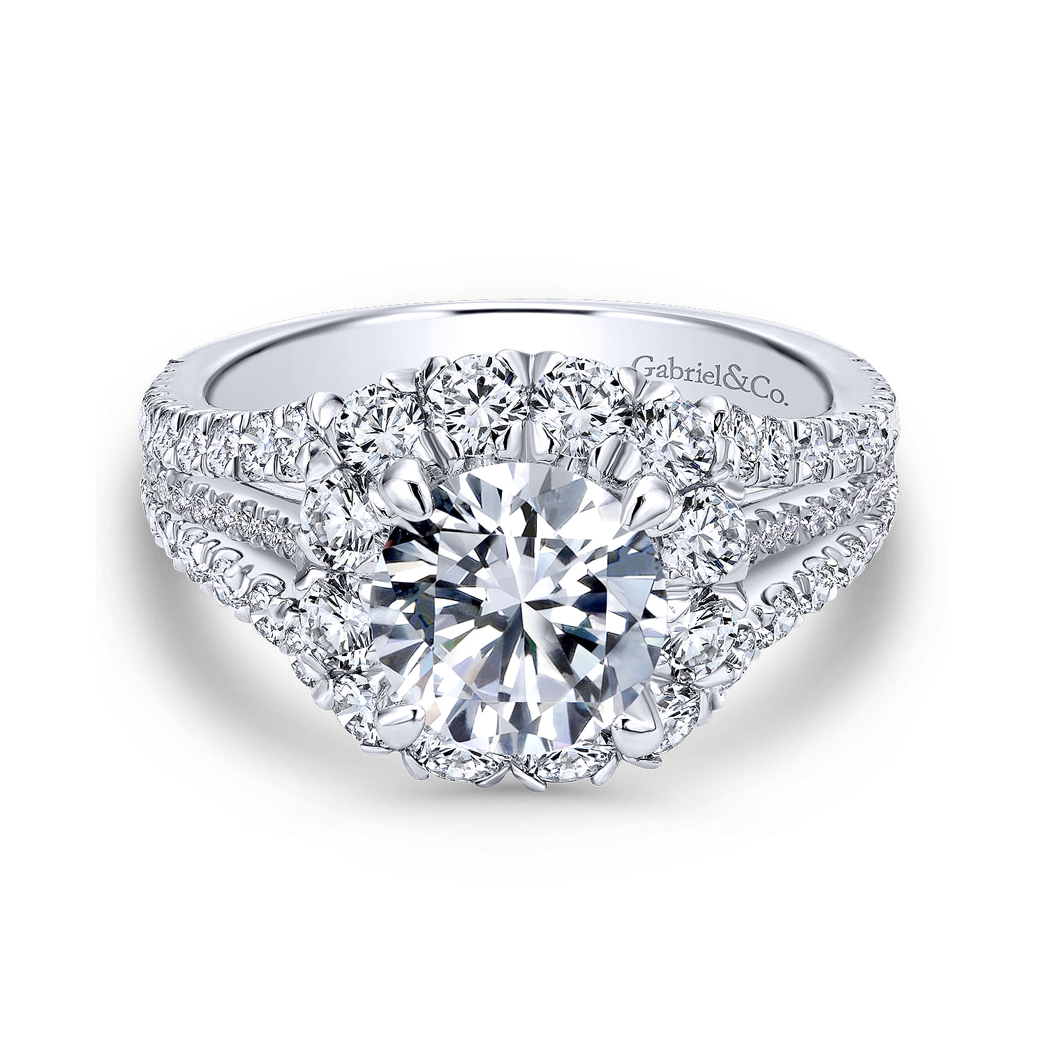 Bleecker - 14K White Gold Round Halo Diamond Engagement Ring