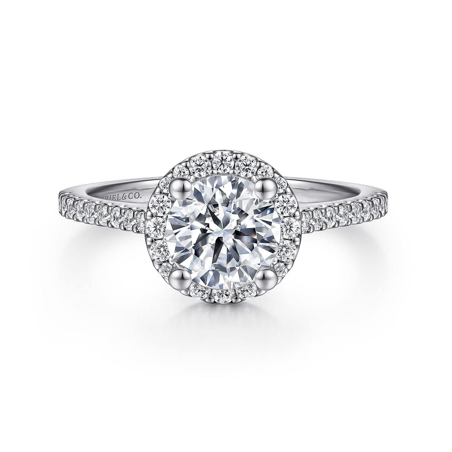 Carly - Platinum Round Halo Diamond Engagement Ring
