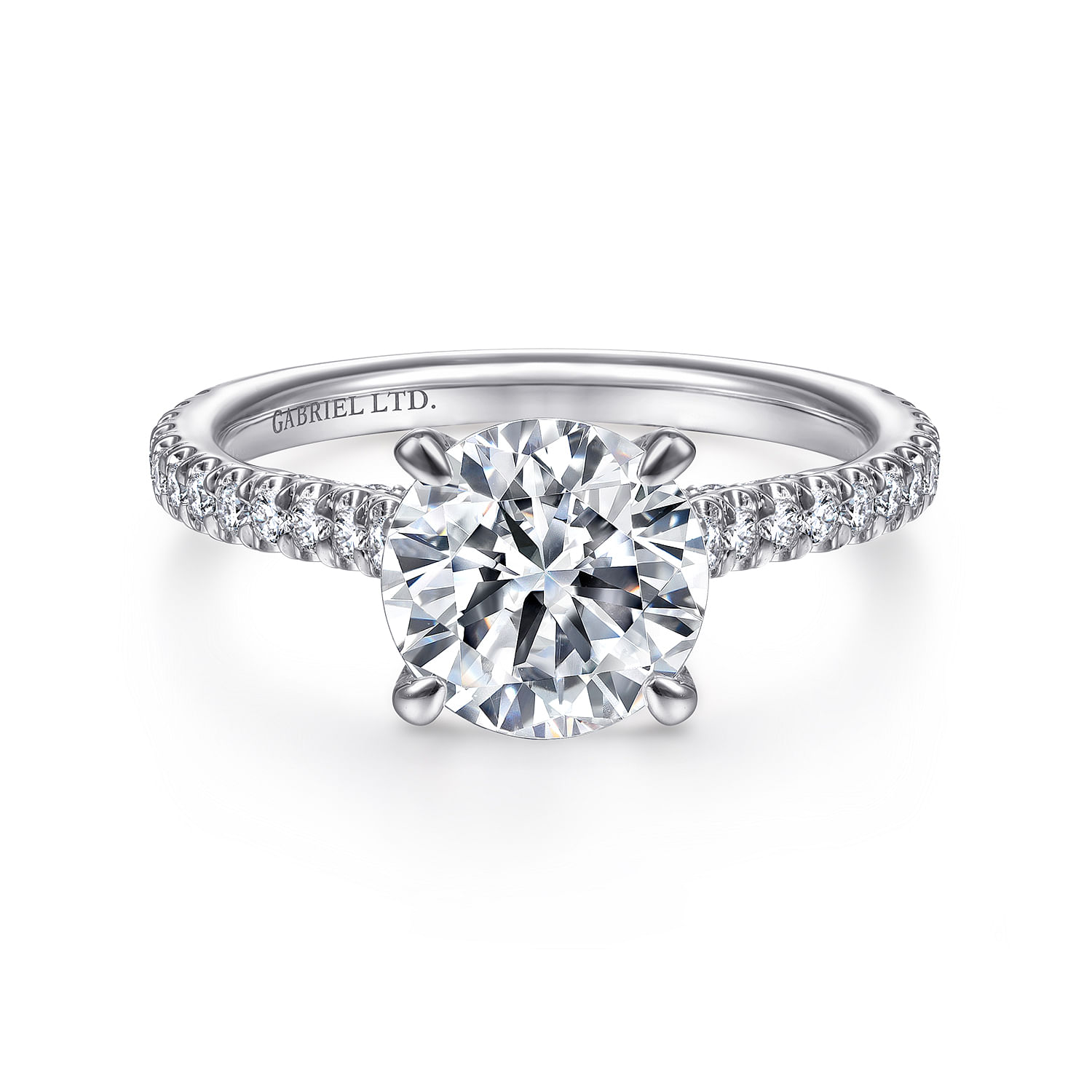 Charleston - 18K White Gold Round Diamond Engagement Ring