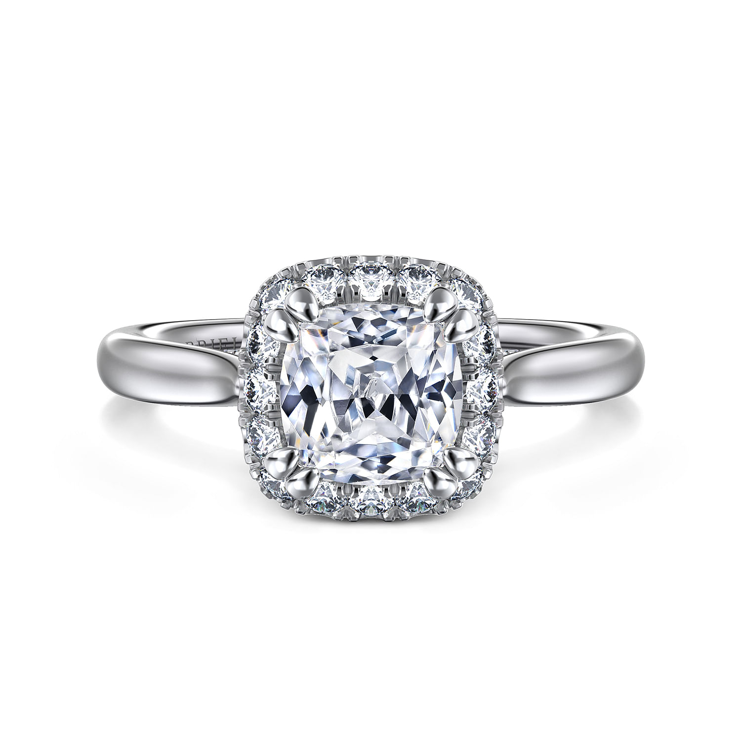 Cypress - 14K White Gold Cushion Halo Diamond Engagement Ring