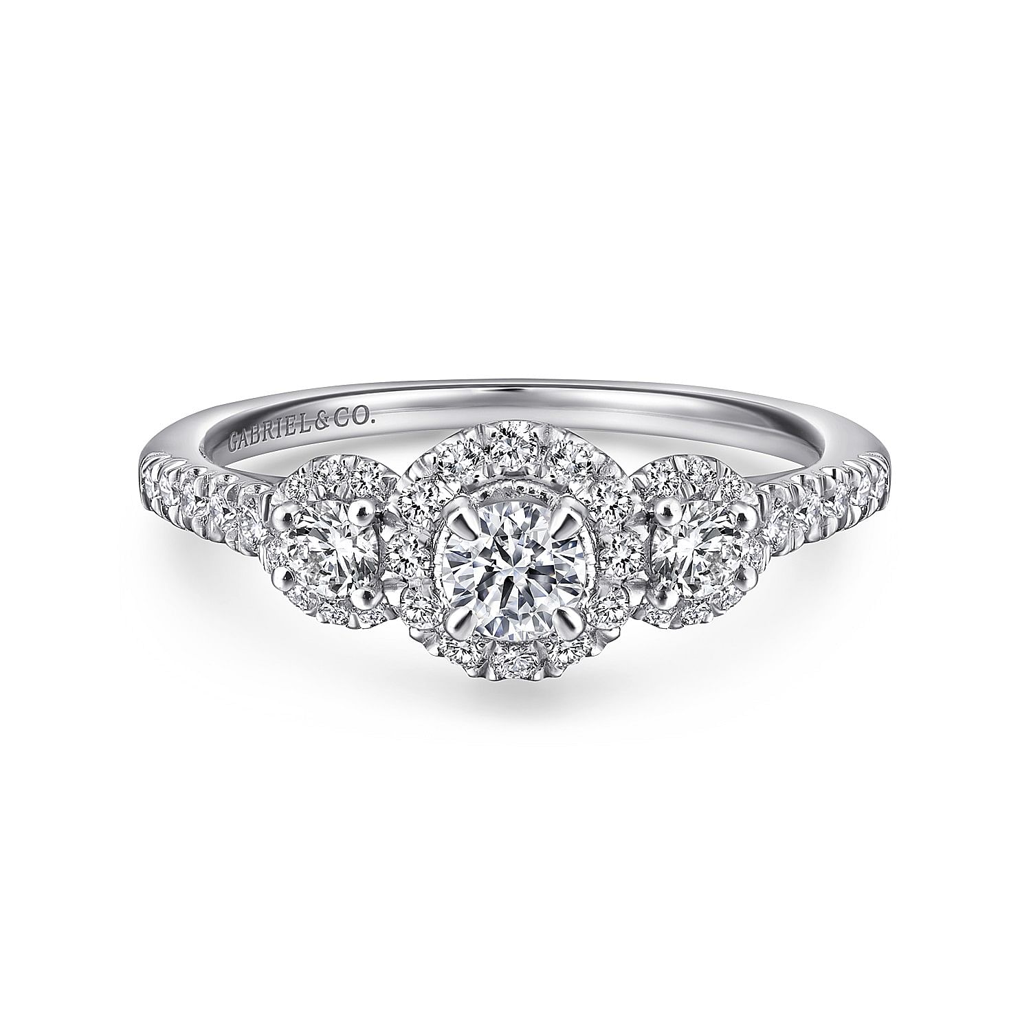 Danny - 14K White-Rose Gold Round Complete Diamond Engagement Ring