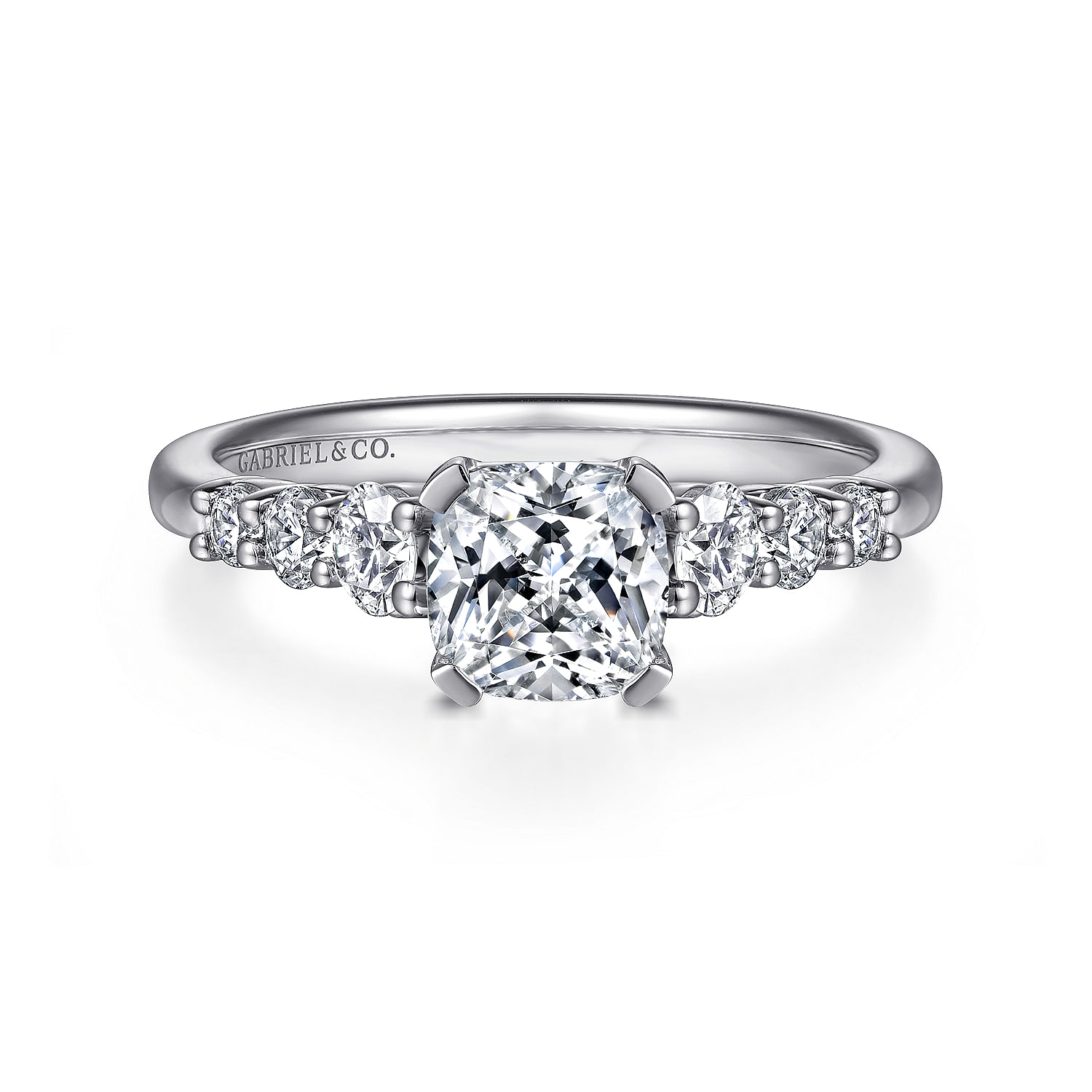 Darby - 14K White Gold Cushion Cut Diamond Engagement Ring