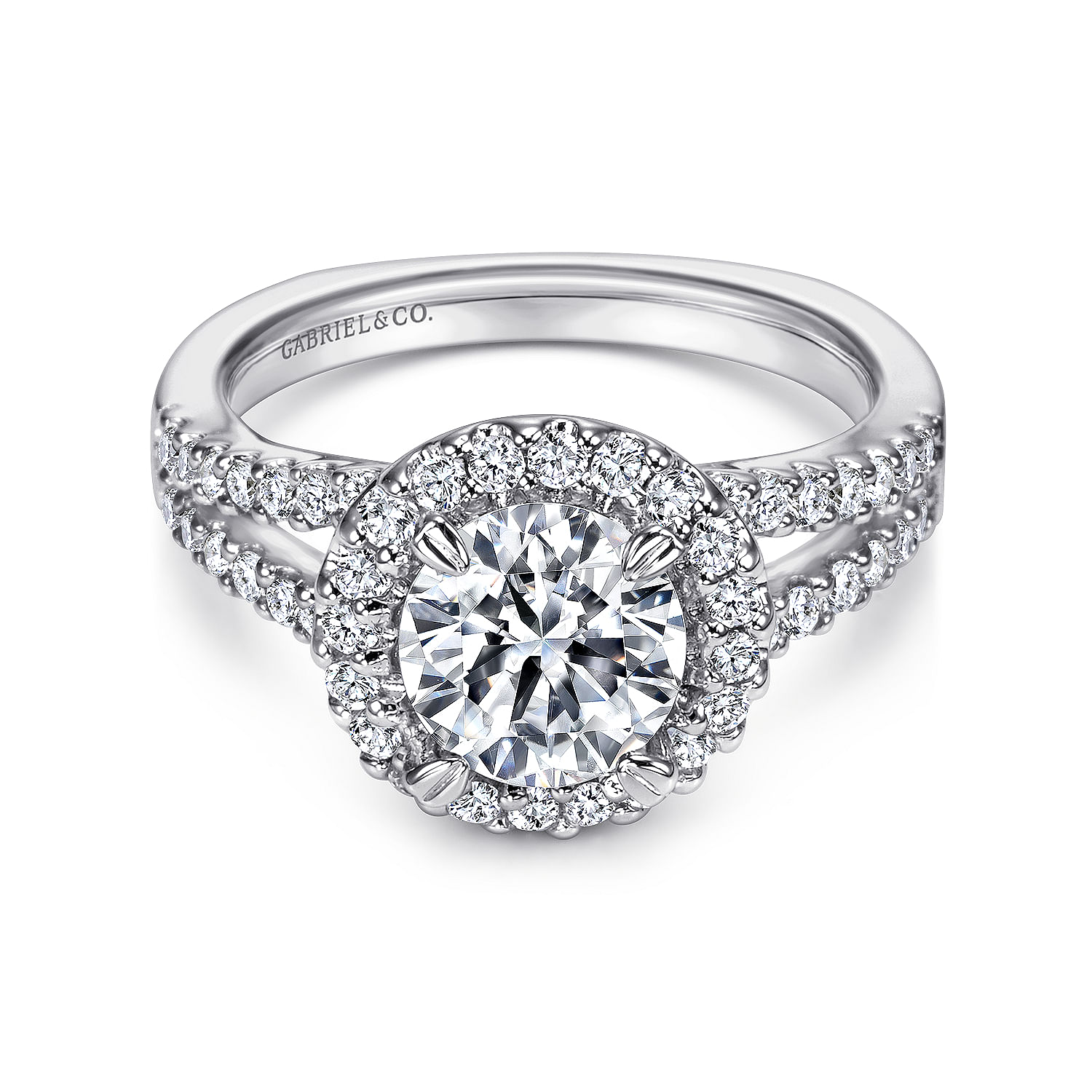 Drew - Platinum Round Halo Diamond Engagement Ring