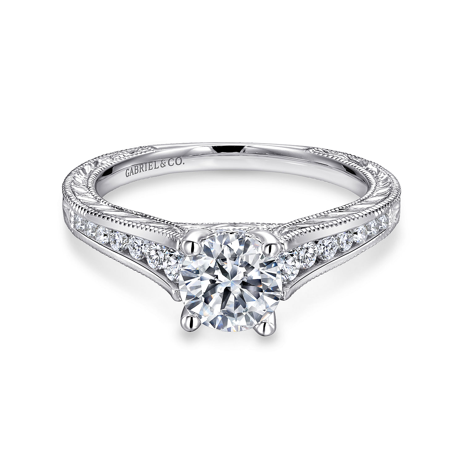 Elsie - Platinum Round Diamond Engagement Ring