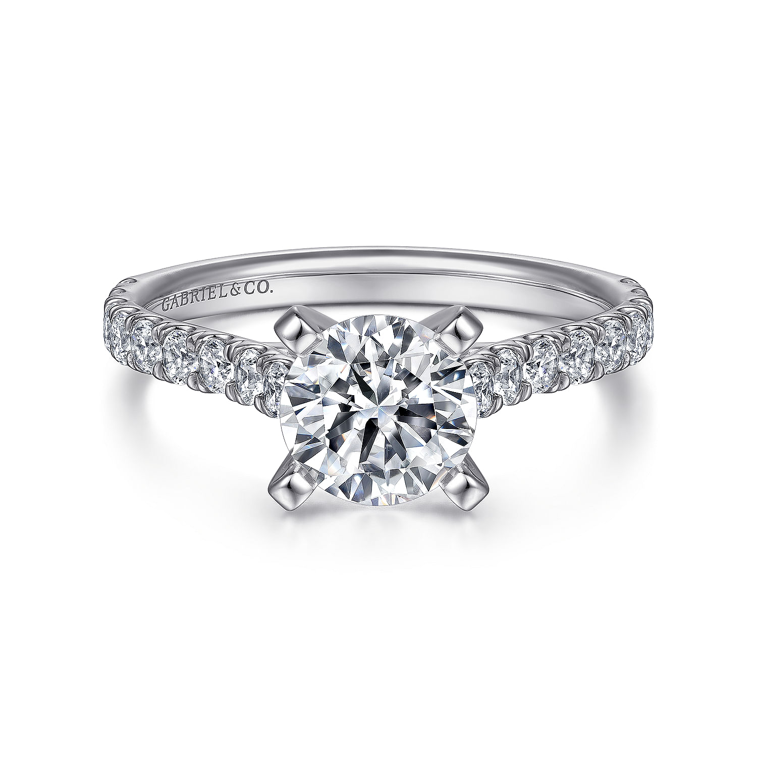 Erica - Platinum Round Diamond Engagement Ring