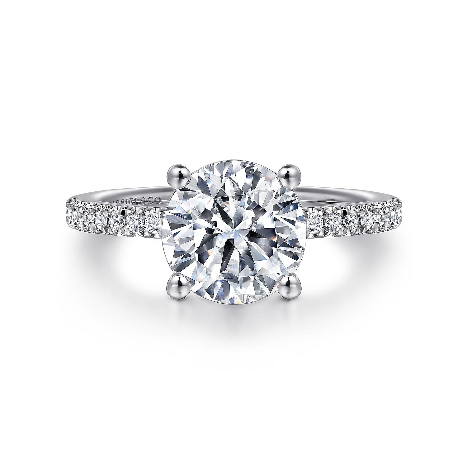 Evelyn - 14K White Gold Round Diamond Engagement Ring