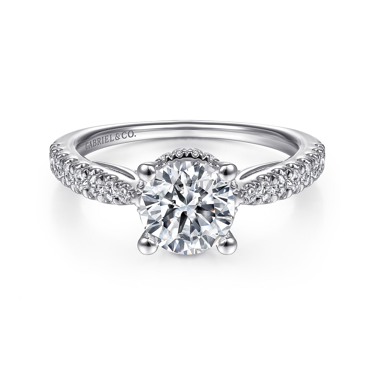 Farren - 14K White Gold Round Diamond Engagement Ring