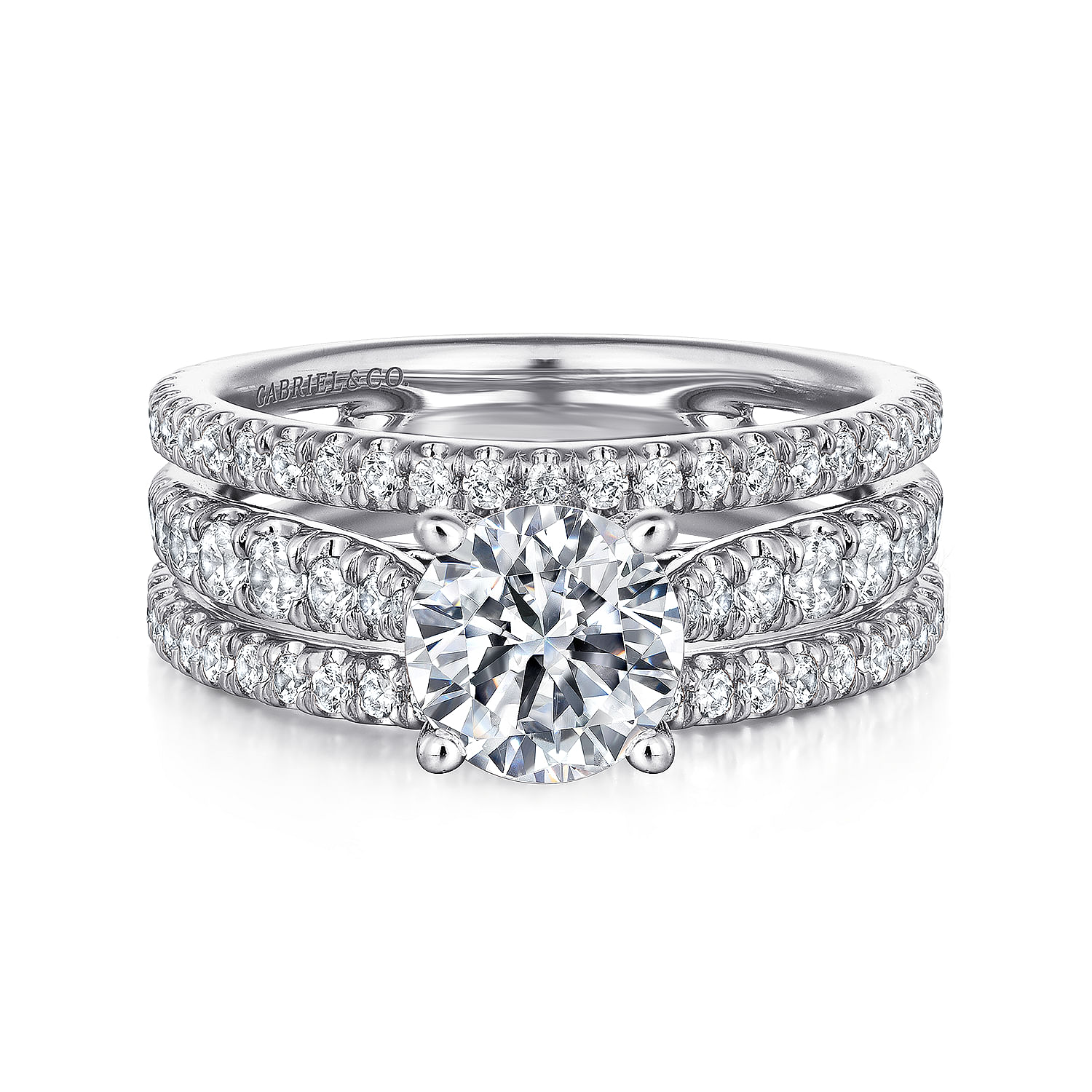 Fiji - 14K White Gold Round Diamond Engagement Ring