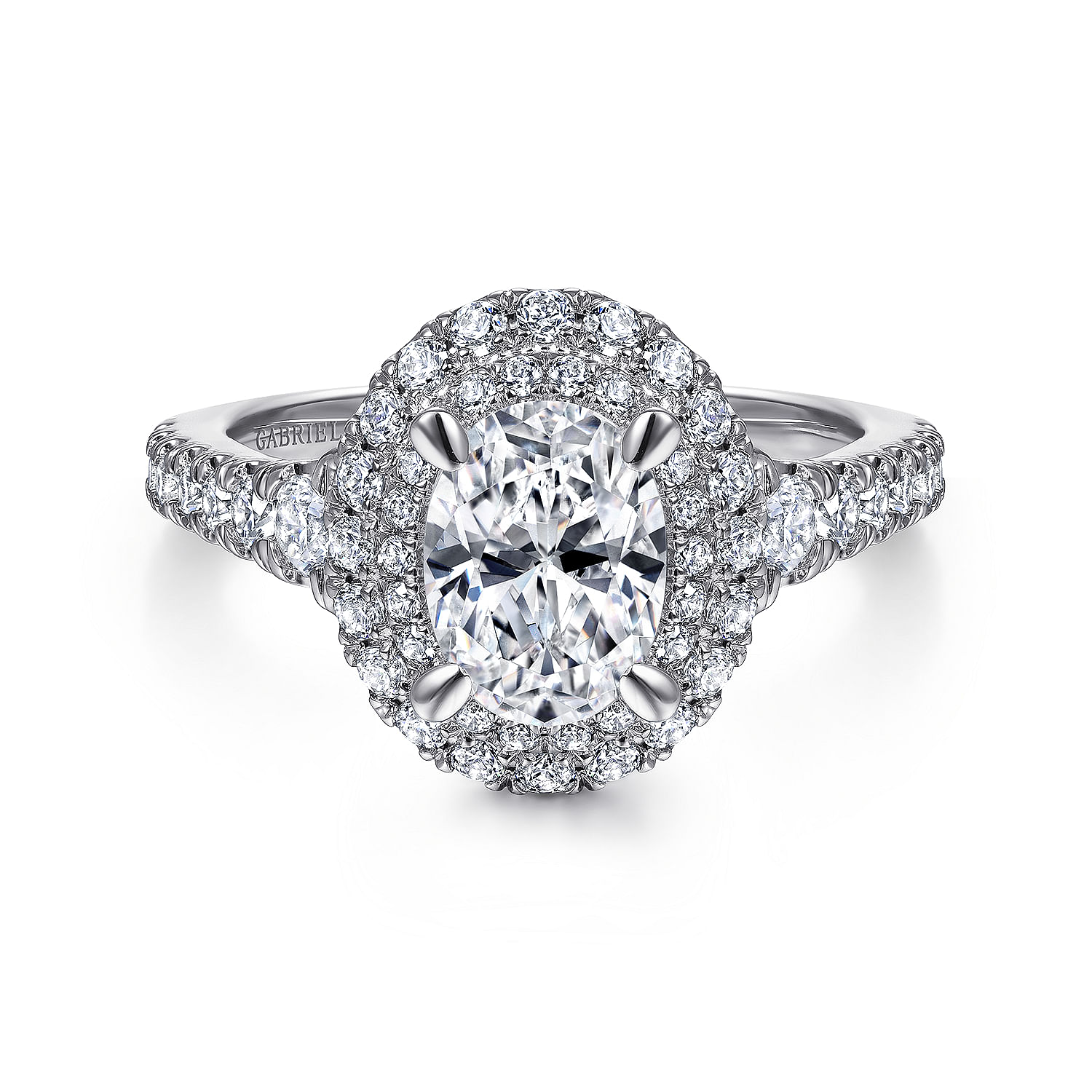 Gardenia - 14K White Gold Oval Diamond Engagement Ring