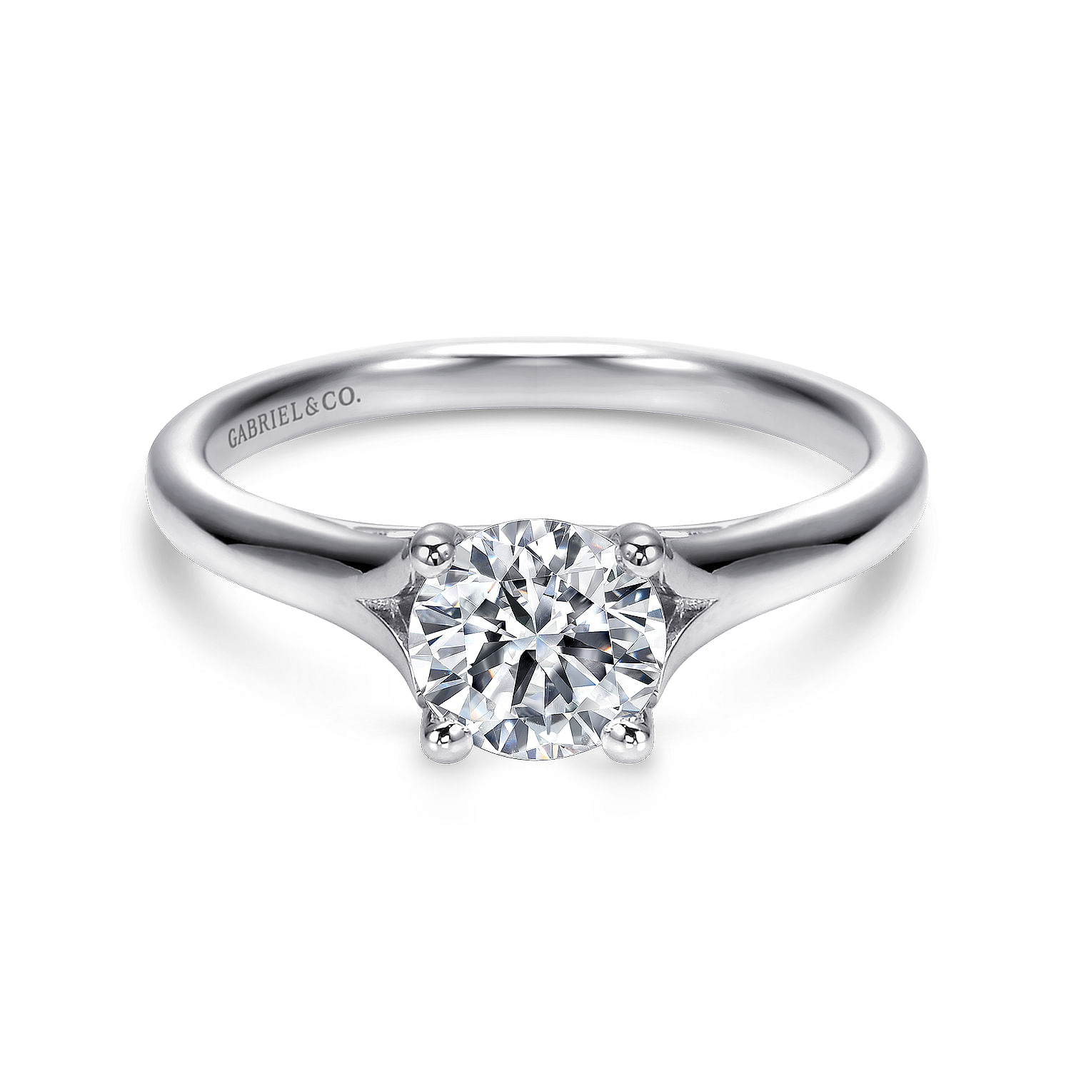 Gillian - 14K White Gold Round Diamond Engagement Ring