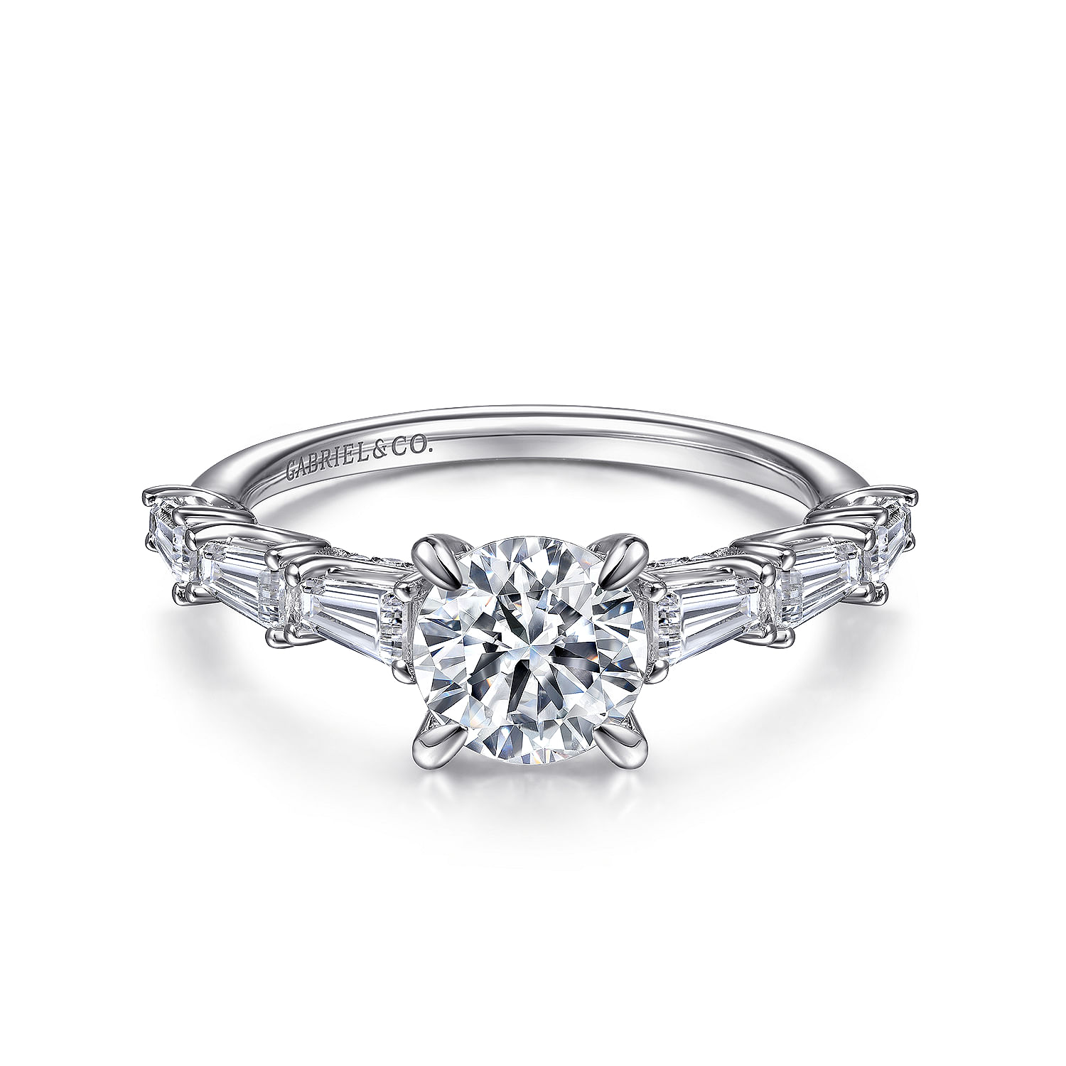 Grazia - 14K White Gold Round Diamond Engagement Ring