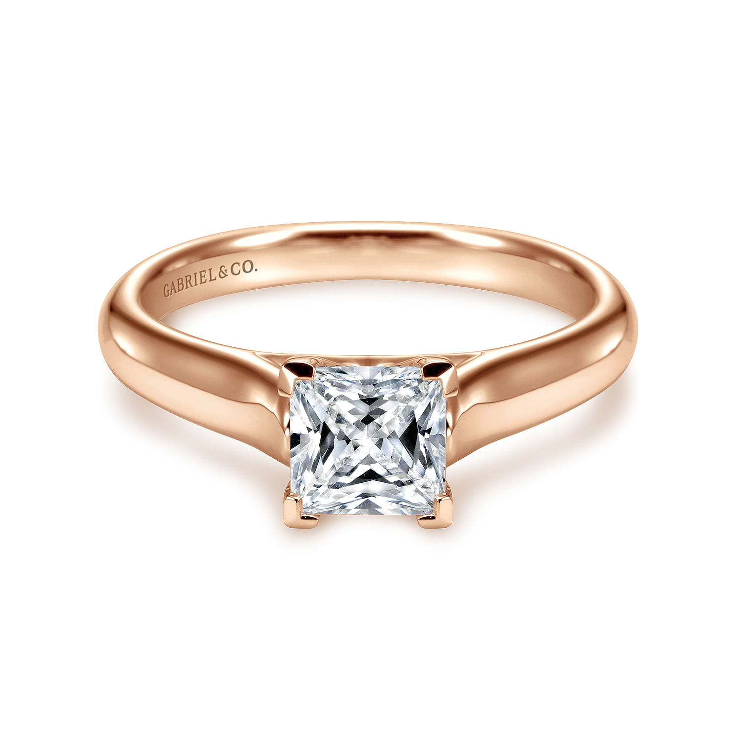 Helen - 14K Rose Gold Princess Cut Diamond Engagement Ring