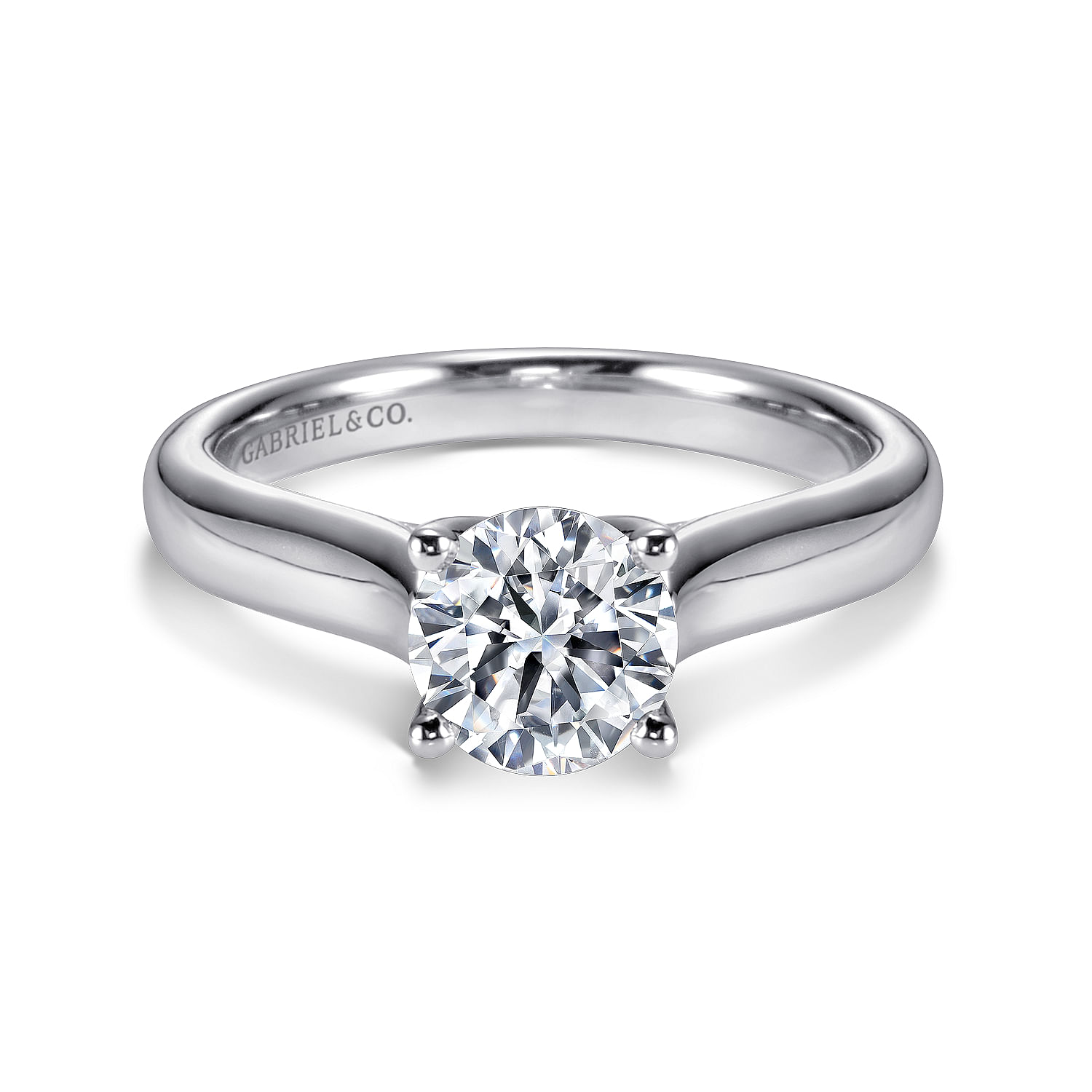Helen - 14K White Gold Round Diamond Engagement Ring