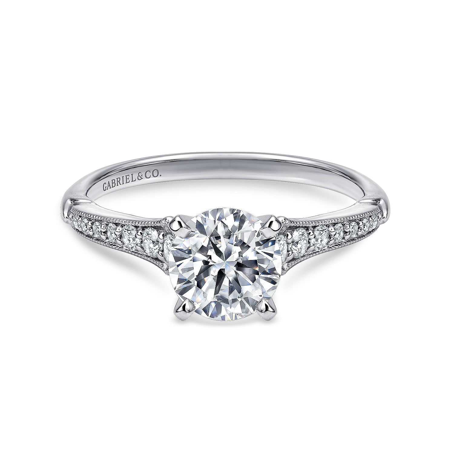Hollis - Platinum Round Diamond Engagement Ring