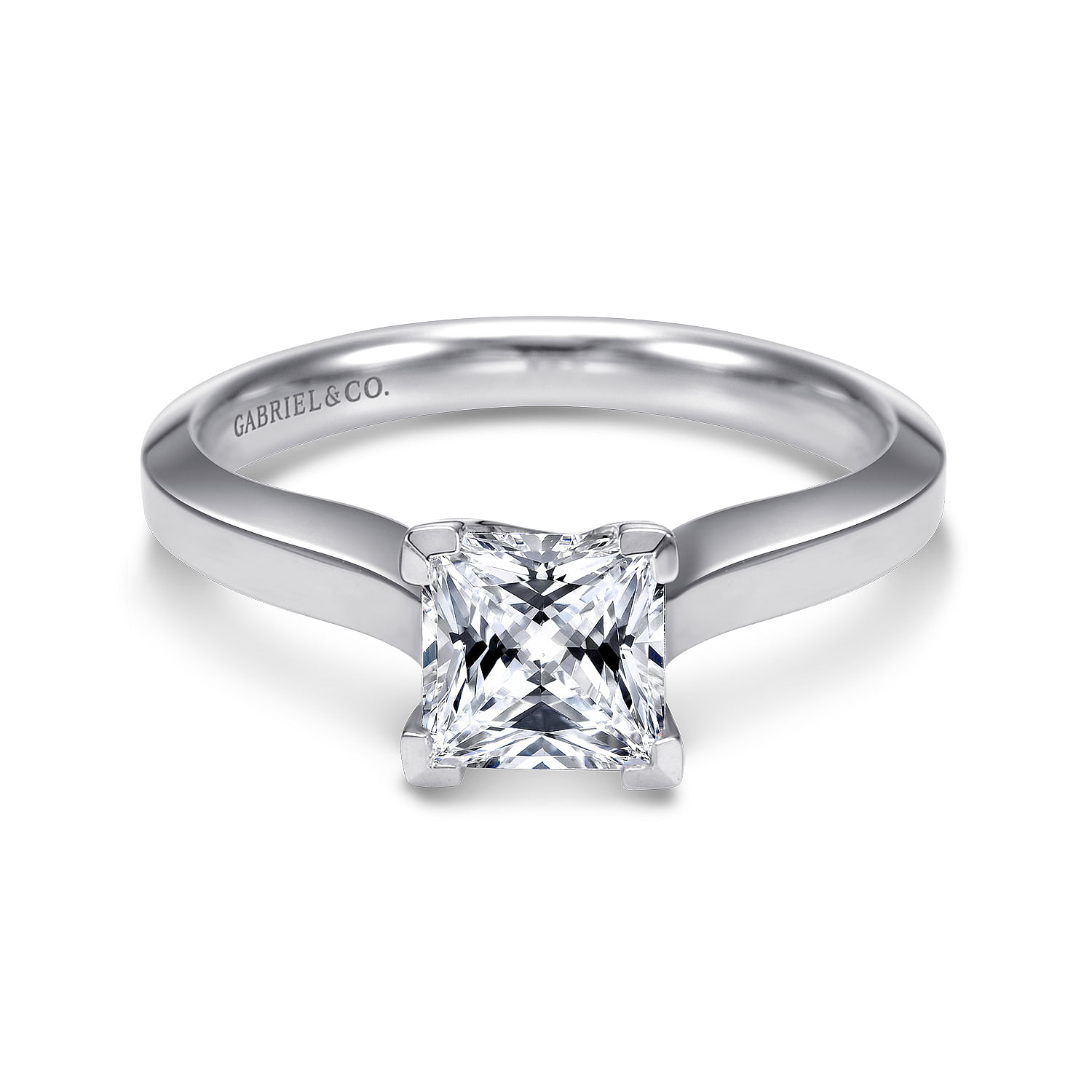 Hunter - 14K White Gold Princess Cut Diamond Engagement Ring