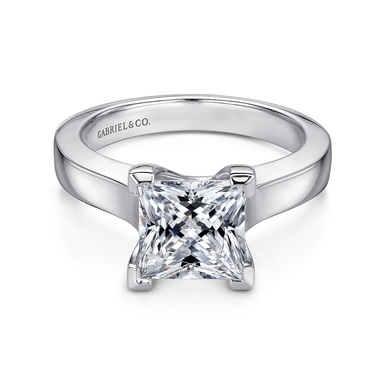 Hunter - 14K White Gold Princess Cut Diamond Engagement Ring