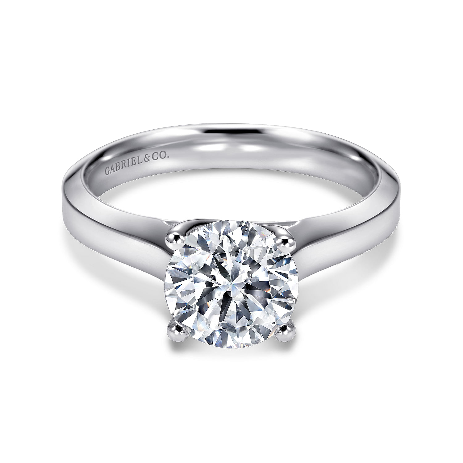 Hunter - 14K White Gold Round Diamond Engagement Ring