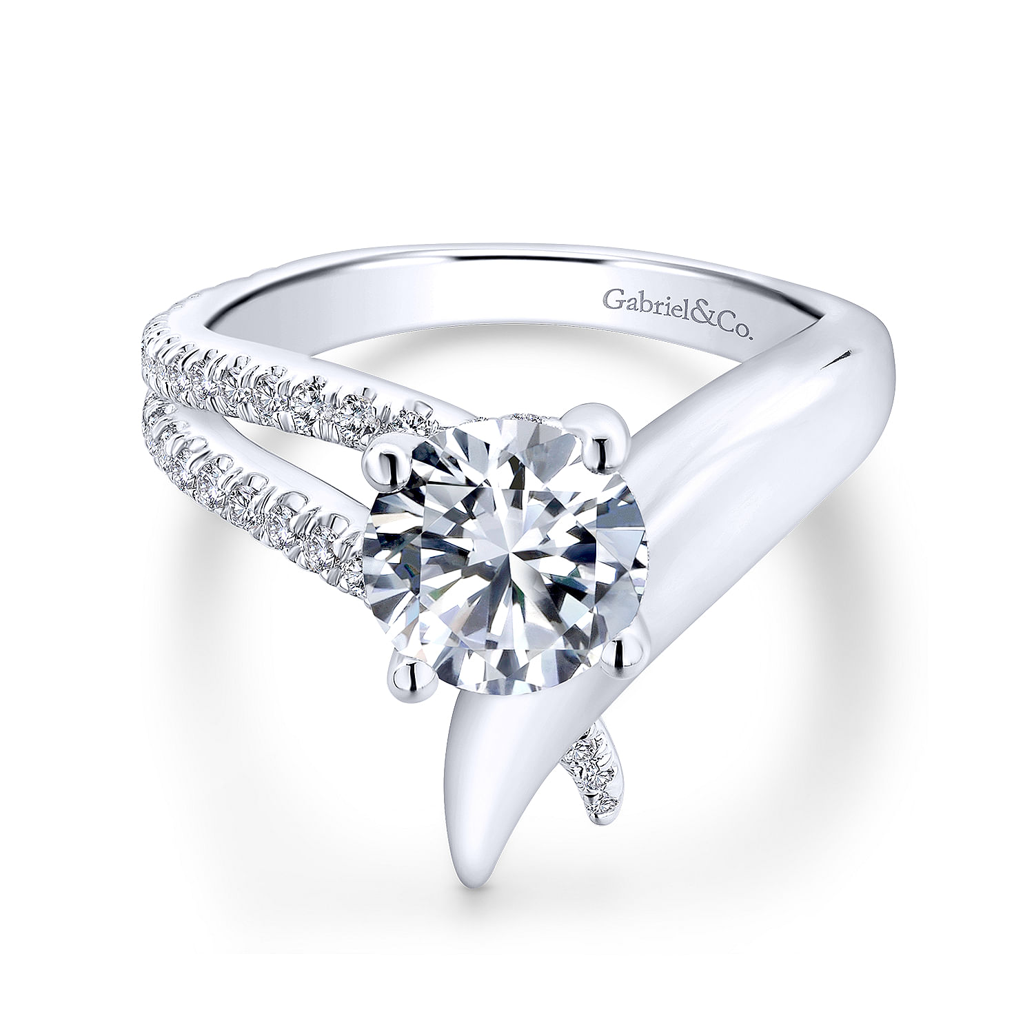 Indiana - 14K White Gold Round Diamond Engagement Ring
