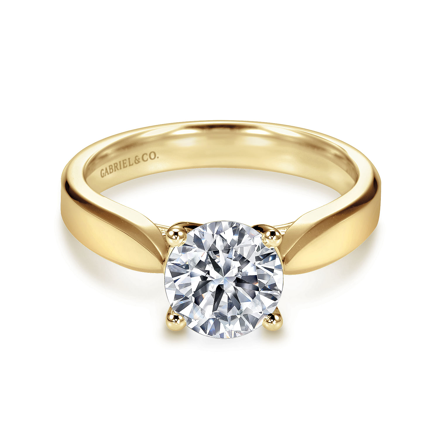 Jamie - 14K Yellow Gold Round Diamond Engagement Ring