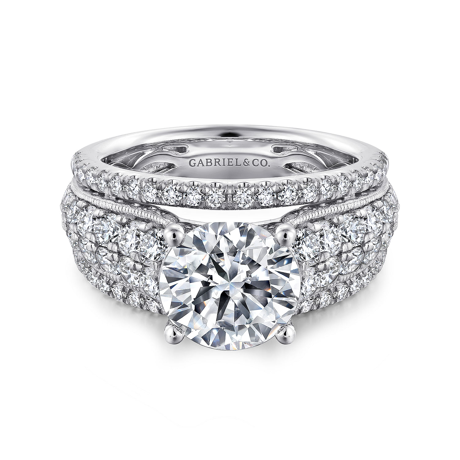 Jessa - 14K White Gold Round Diamond Engagement Ring