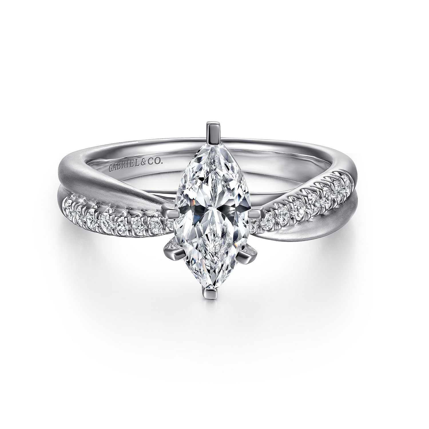 Kendall - 14K White Gold Marquise Shape Diamond Engagement Ring