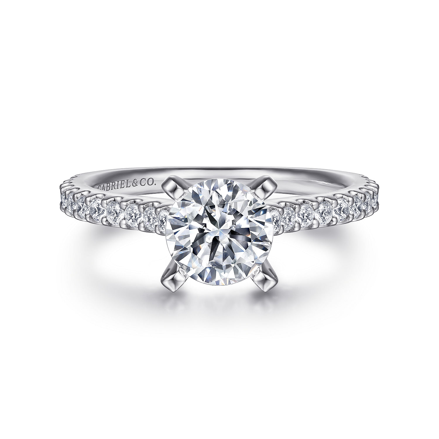 Kinley - 14K White Gold Round Diamond Engagement Ring