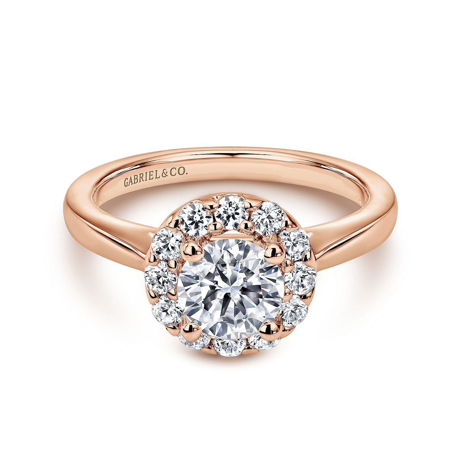 Lana - 14K Rose Gold Round Halo Diamond Engagement Ring