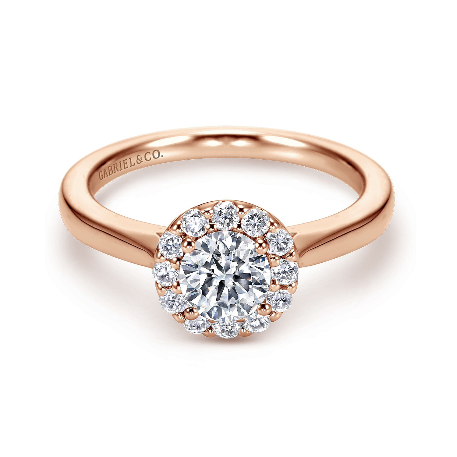 Lana - 14K Rose Gold Round Halo Diamond Engagement Ring