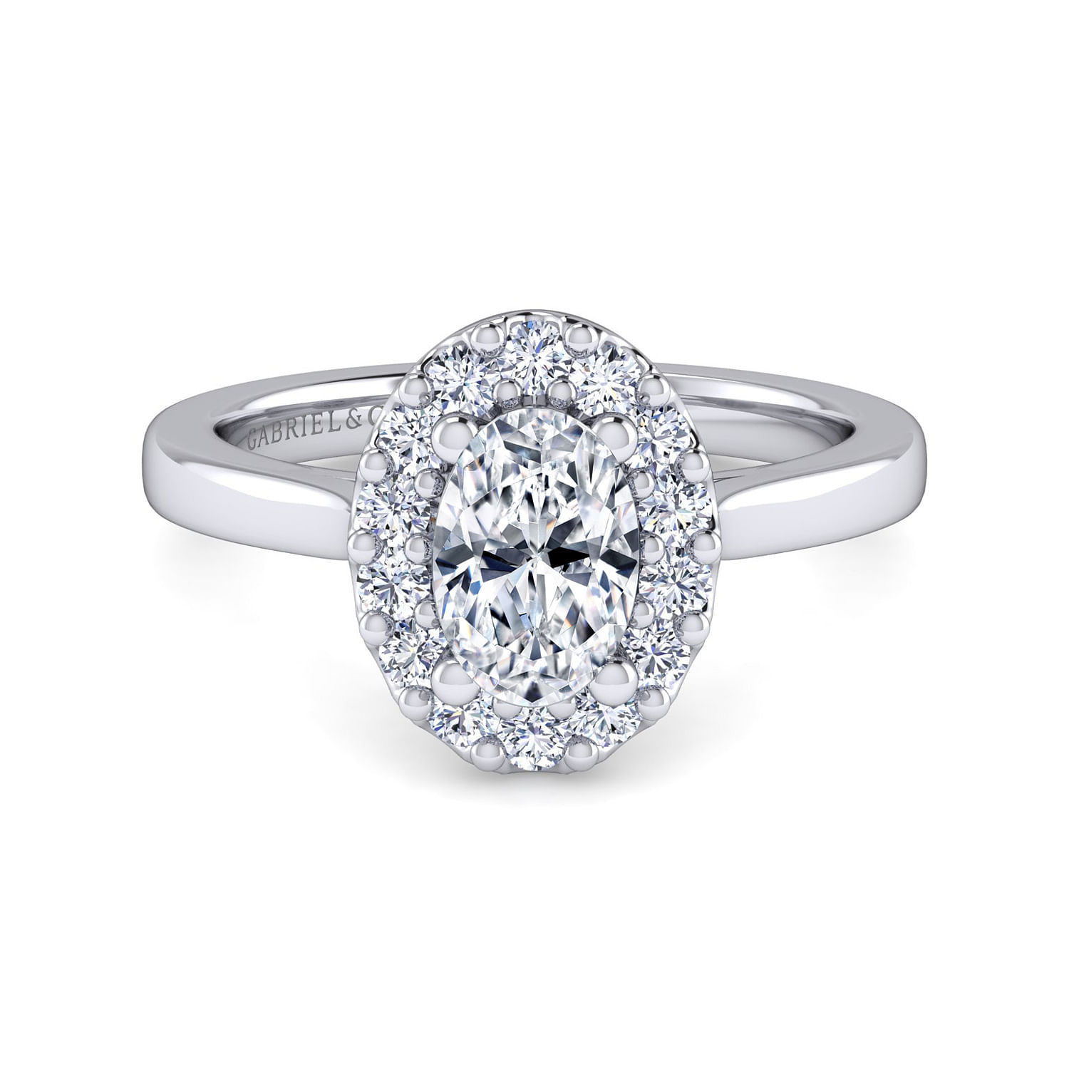 Lana - 14K White Gold Oval Halo Diamond Engagement Ring
