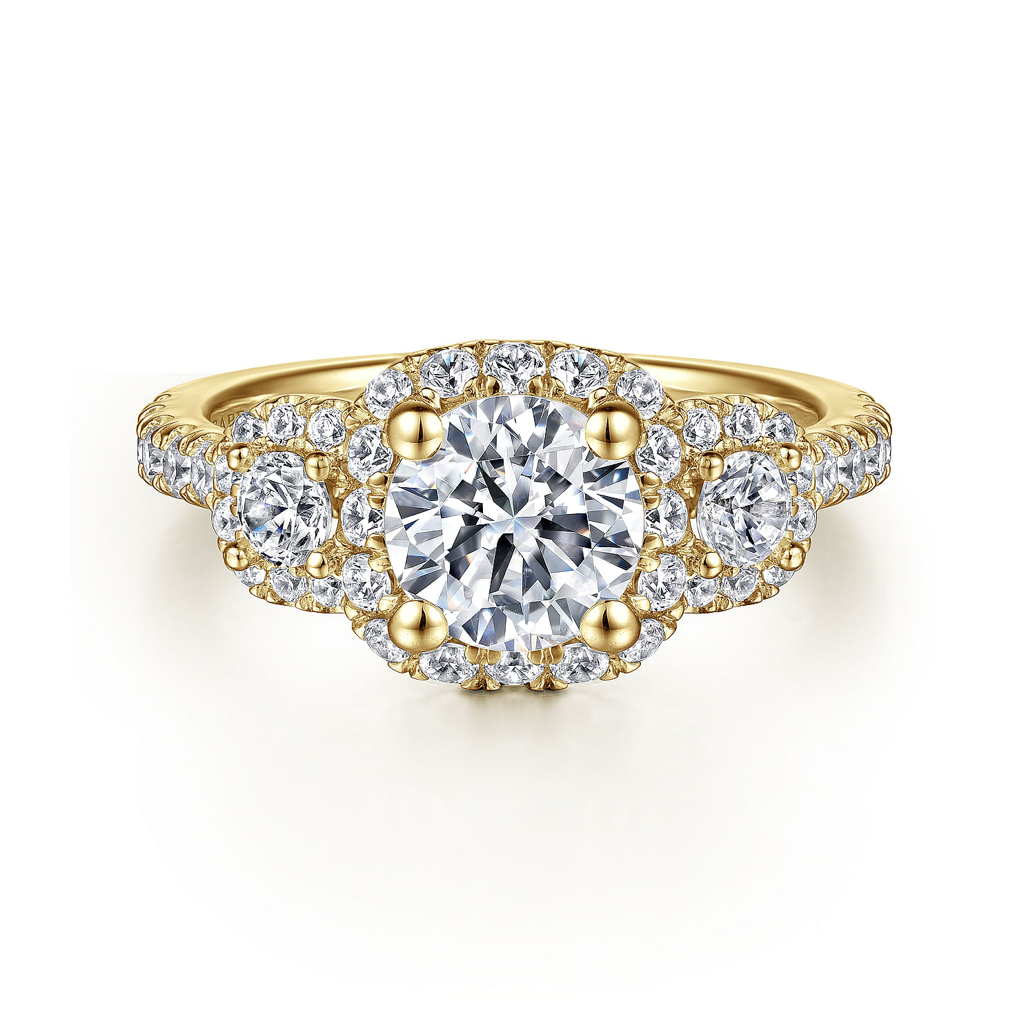 Lavender - 14K Yellow Gold Round Diamond Engagement Ring
