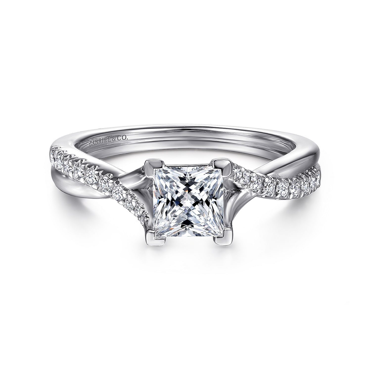 Leigh - 14K White Gold Princess Cut Diamond Engagement Ring