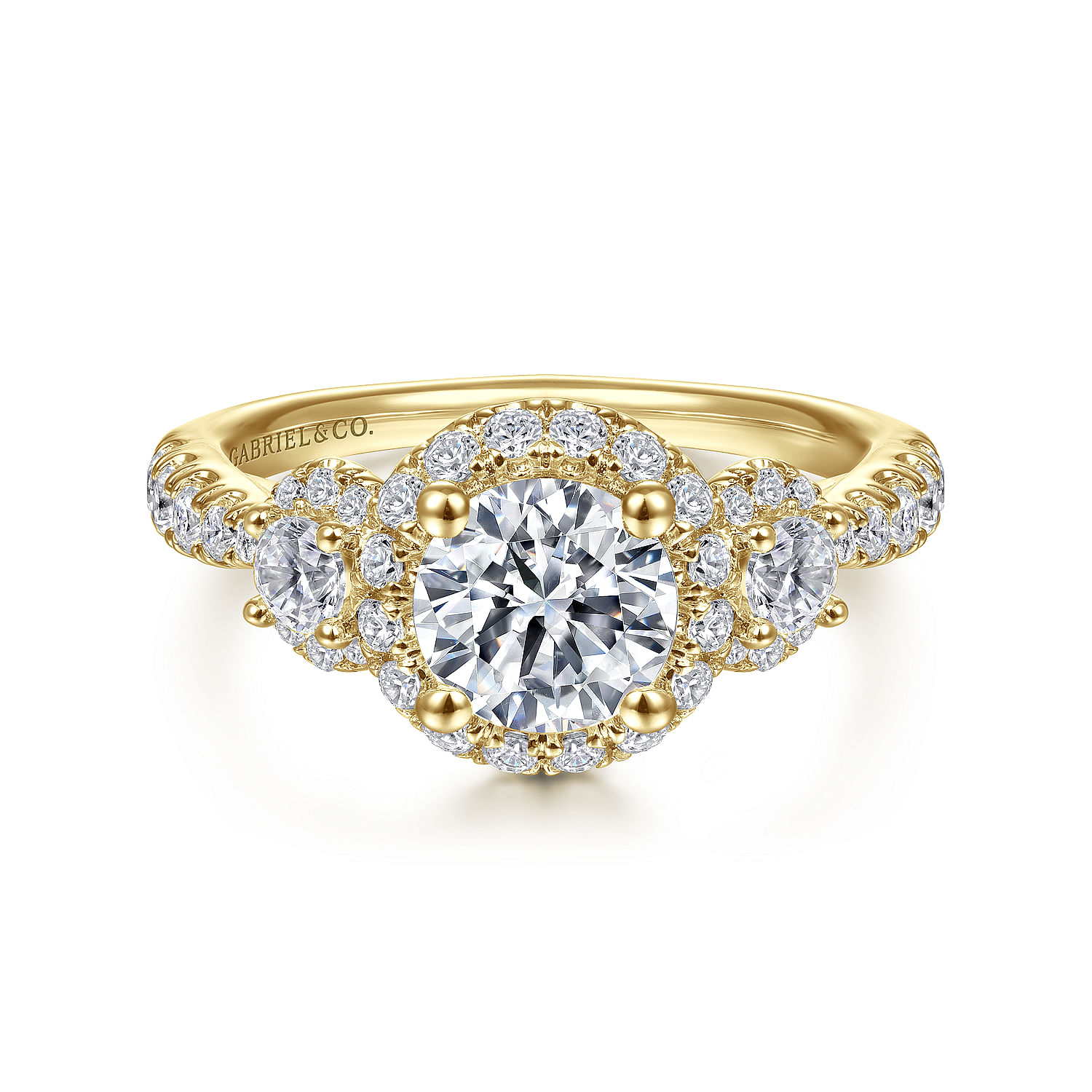 Liana - 14K Yellow Gold Round Diamond Engagement Ring