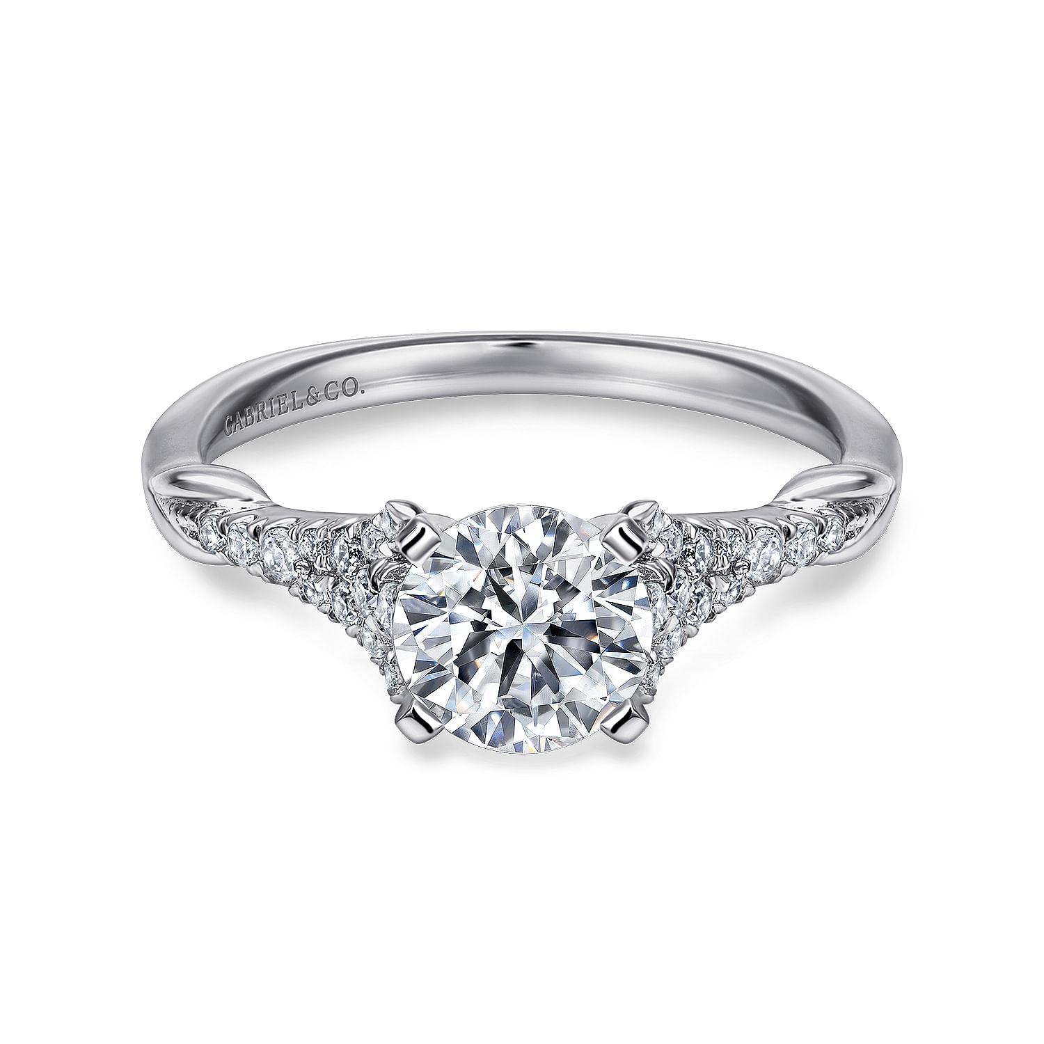 Lori - 14K White Gold Round Diamond Engagement Ring