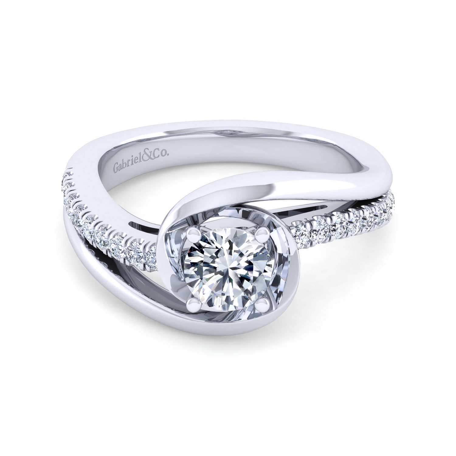 Lucca - 14K White Gold Round Diamond Engagement Ring