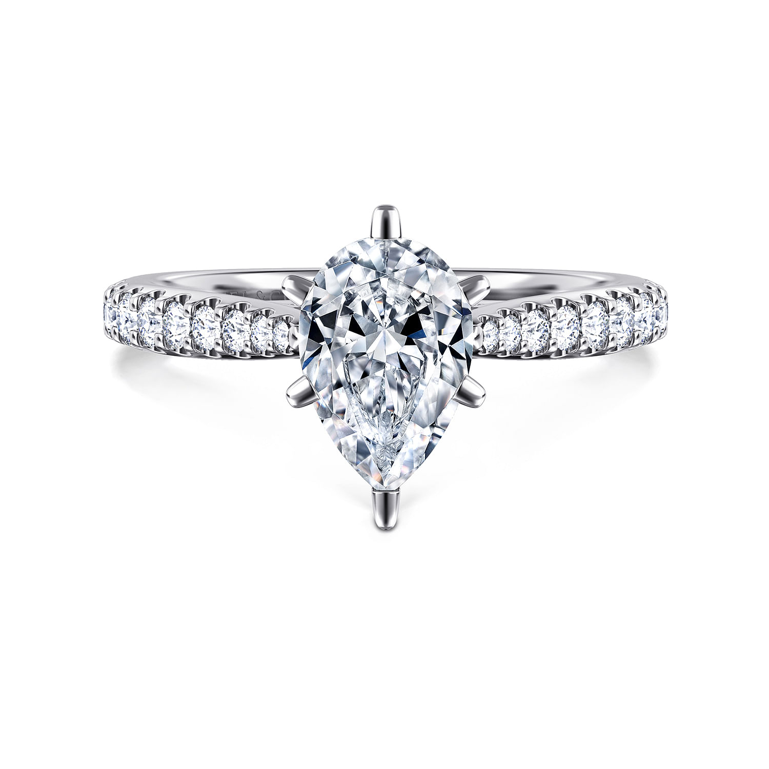 Lyssa - 14K White Gold Pear Shape Diamond Engagement Ring